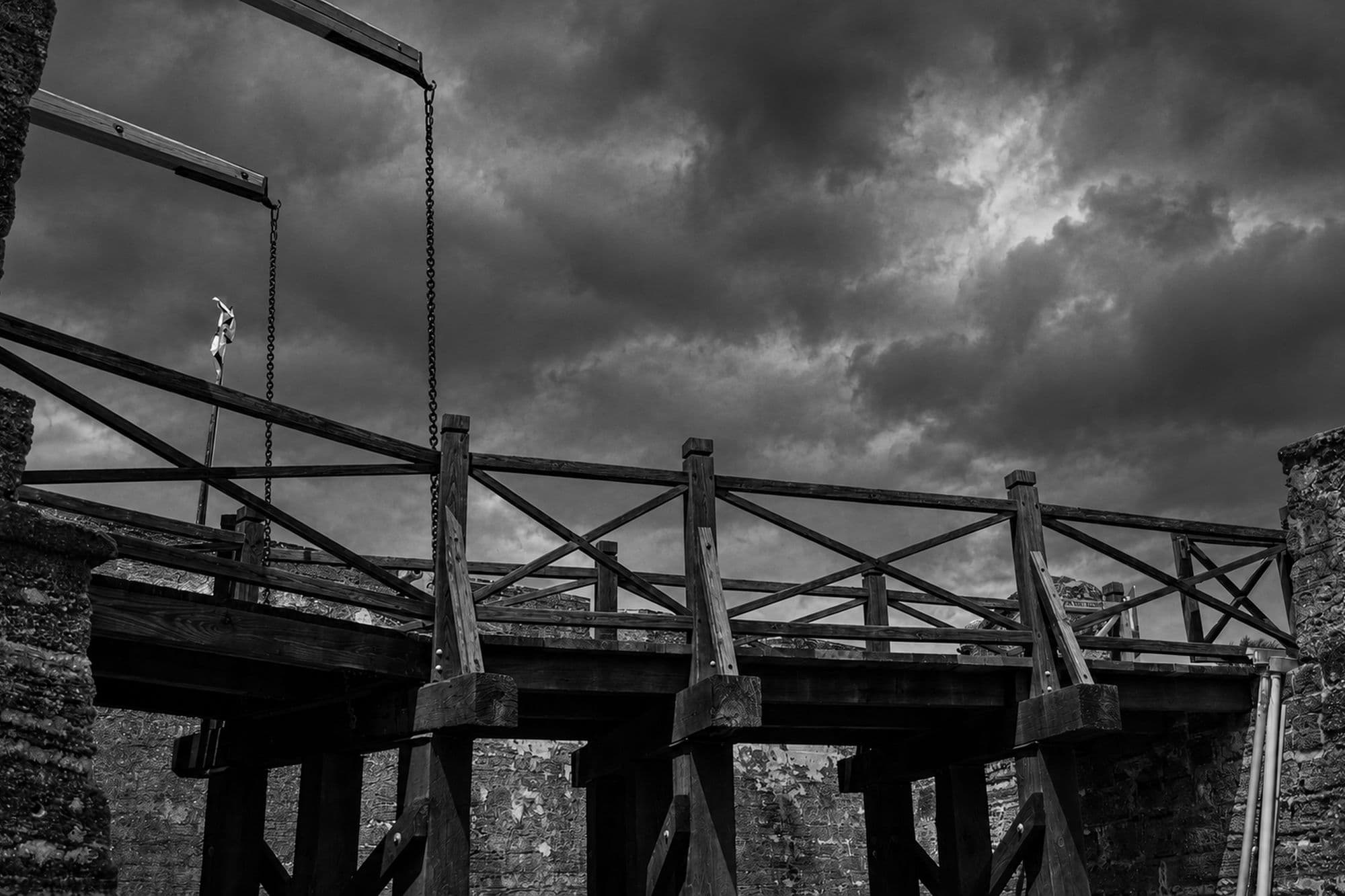 Chains of the Gate — Long View — Gothic Monochrome